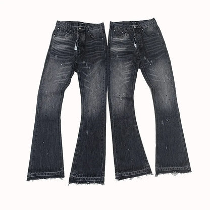 Owen Seak Men’s Jeans Denim Cotton Men Gradient Flared Casual Pants Autumn Designer Luxury Long Trousers