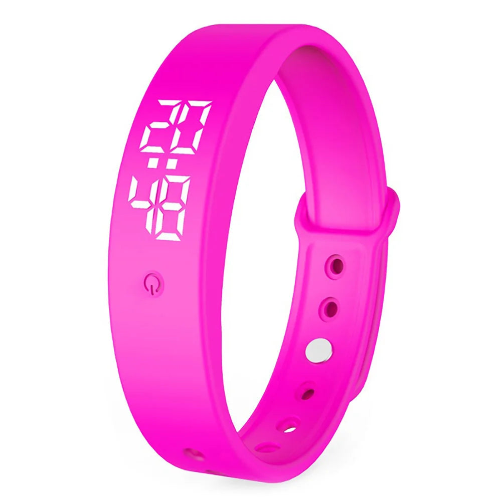 V9 LED Digital Smart Bracelet With Body Temperature Monitor Smart Band Vibration Alarm Reminder Waterproof Smart Clock Smartband