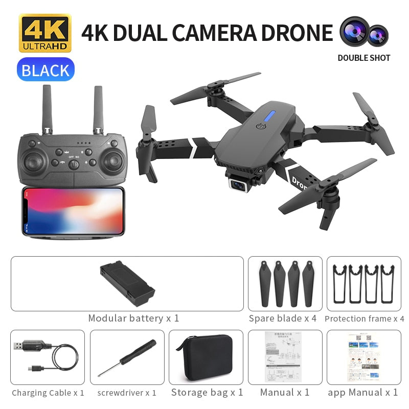 2021 NUEVO Drone 4k profesional HD Cámara Gran Angular 1080P WiFi FPV Drone Cámara Dual Altura Mantener Drones Cámara Helicóptero Juguetes