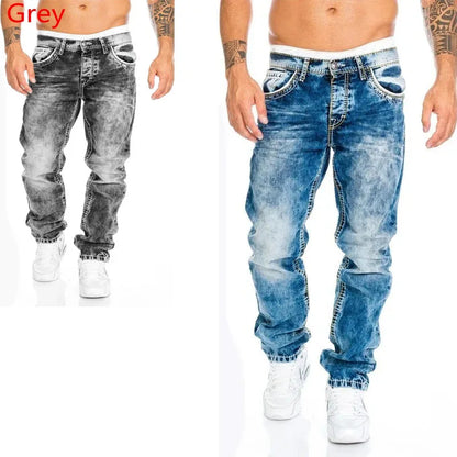 2025 New Ripped Jeans Men Slim-fit Denim Pants Cotton Korean Style Fashion Elasticity Versatile Blue Black Men's Clothing S-XXXL