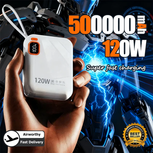 200000mAh 120W Power Bank Portable Ultra-Capacity USB Type C 2-in-1 Super Fast Charging Colorful Powerbank For iPhone