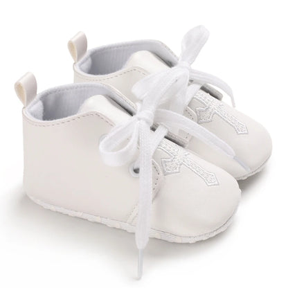 0-18 Months Infant Spring Shoe Newborn Infant Girls and Boys Recreational Baptism Non-Slip Walking Shoe White Soft-soled Sneaker