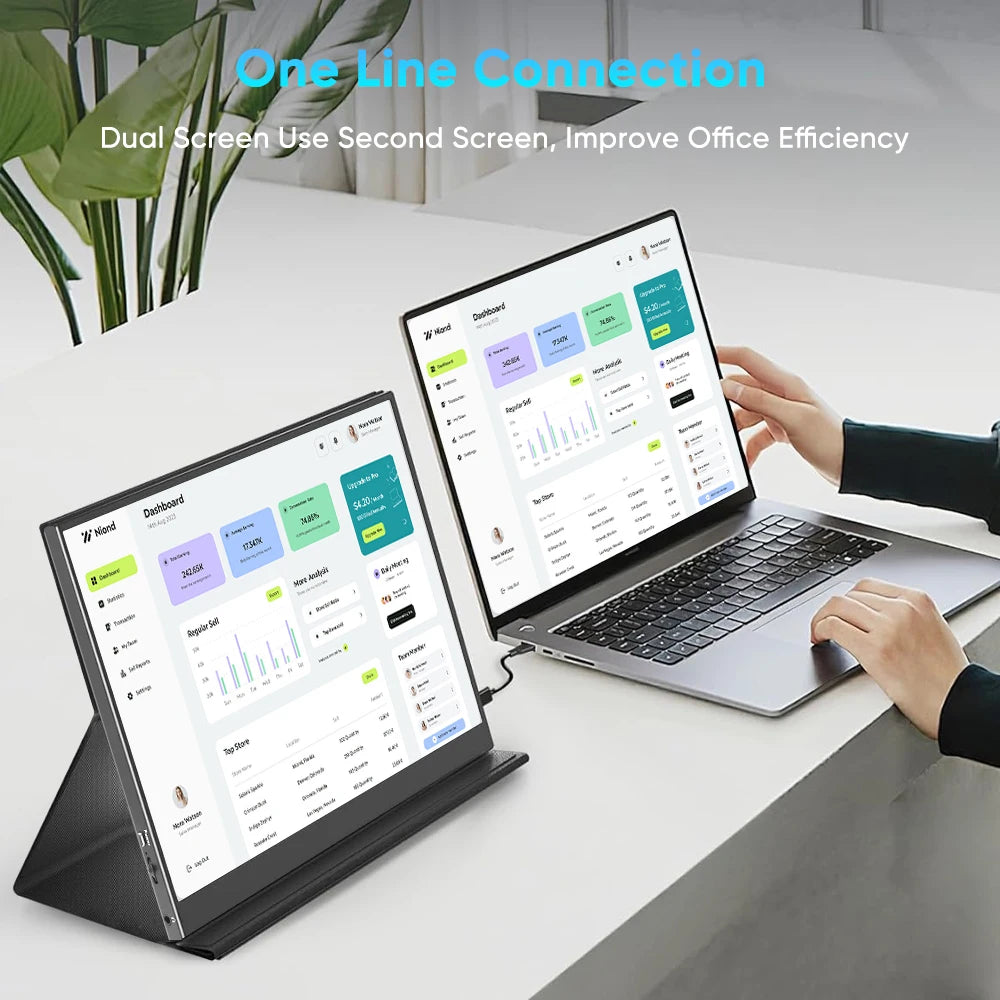 12.2 Inch Portable PC Monitor IPS 1920*1200 Resolution Dual Built-In Speakers 16:10 HD VESA Mountable Business Screen for Laptop