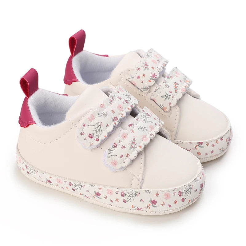 0-18 Months Infant Spring Shoe Newborn Infant Girls and Boys Recreational Baptism Non-Slip Walking Shoe White Soft-soled Sneaker