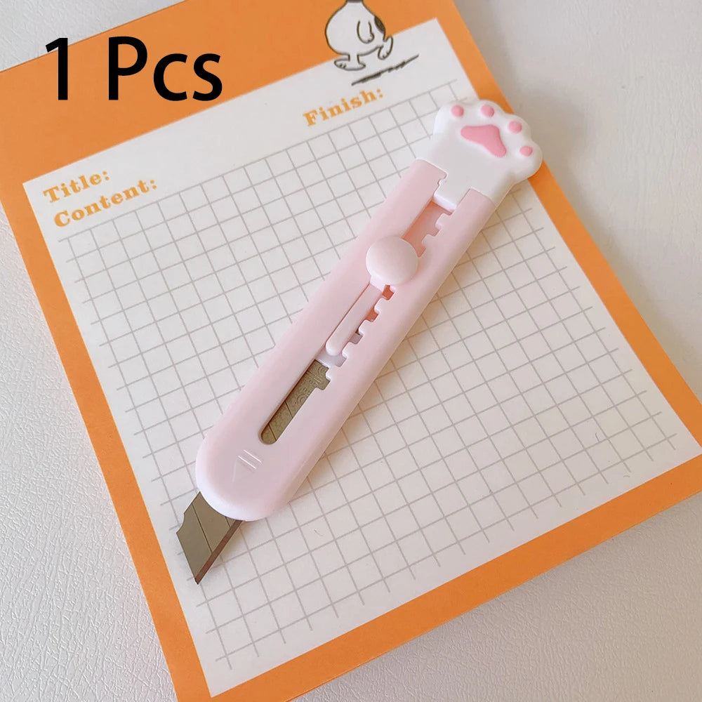 Cute Cat Paw Utility Knife Portable Paper Cutter Letter Envelope Opener Express Box Knife Box Cutter Knife Unbox Office Supplie