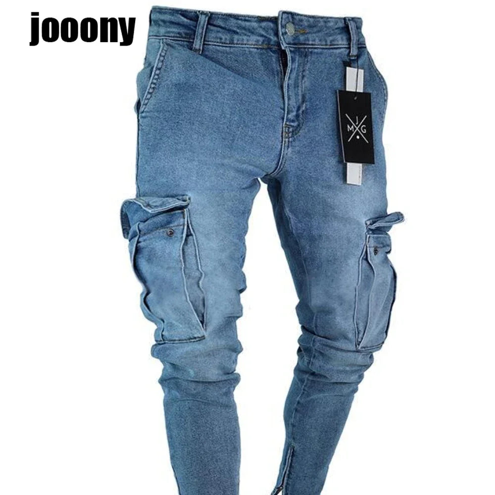 streetwear jean femme baggy pockets denim Jeans for men clothing Man casual pants Men's jeans casual slim Male trousers