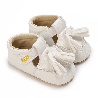 0-18 Months Infant Spring Shoe Newborn Infant Girls and Boys Recreational Baptism Non-Slip Walking Shoe White Soft-soled Sneaker