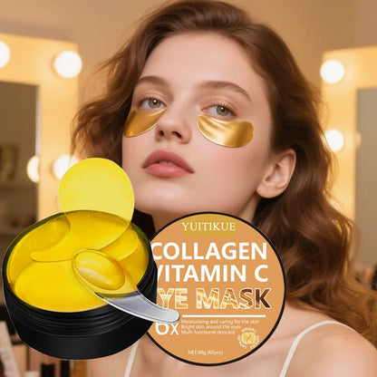 YUITIKUE Collagen Vitamin Eye Mask 6x with Extra Serum - Skin-Friendly & Fast Absorbing, Deep Hydrating Care, 90g Jar