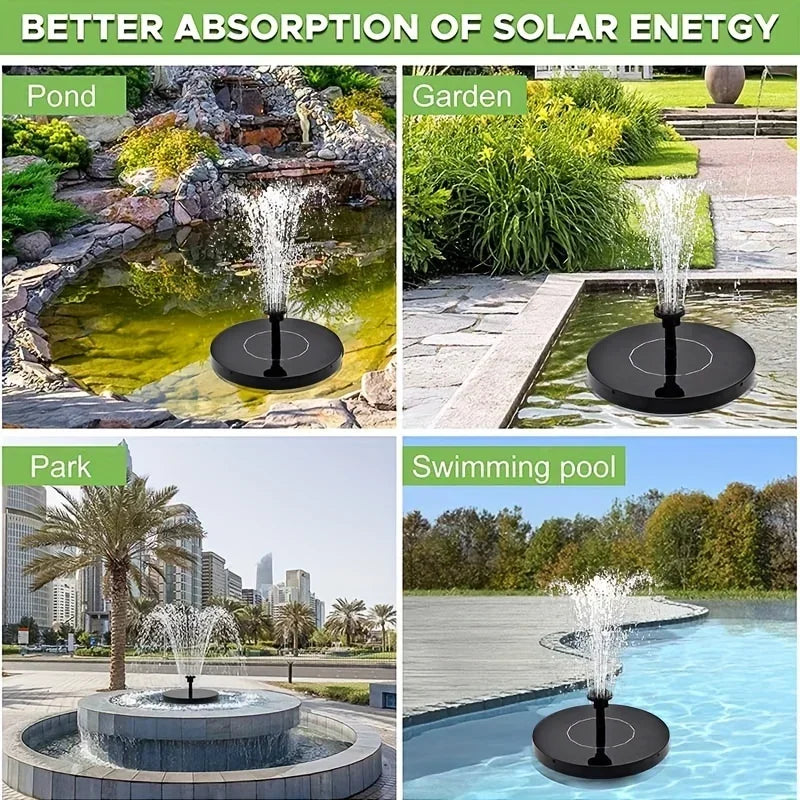 1.4w Solar Bird Bath Fountain Pump, for Garden Decor, Fish Tanks, Ponds & Oxygenation, Outdoor Water Feature,Floating Water Pump