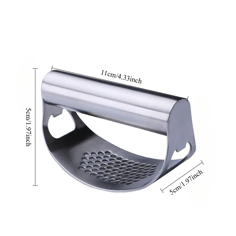 Upgraded Stainless Steel Garlic Press Squeezer Manual Garlic Ginger Rocker Crusher Garlic Cutting Mince Tools Kitchen Gadgets