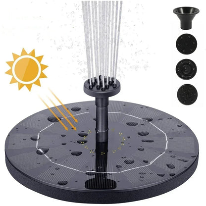 13cm Solar Fountain Pump Floating Solar Panel Bird Baths Water Fountain with 6 Nozzles for Garden Outdoor Water Pool Pond Decor