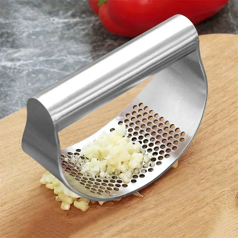 Upgraded Stainless Steel Garlic Press Squeezer Manual Garlic Ginger Rocker Crusher Garlic Cutting Mince Tools Kitchen Gadgets