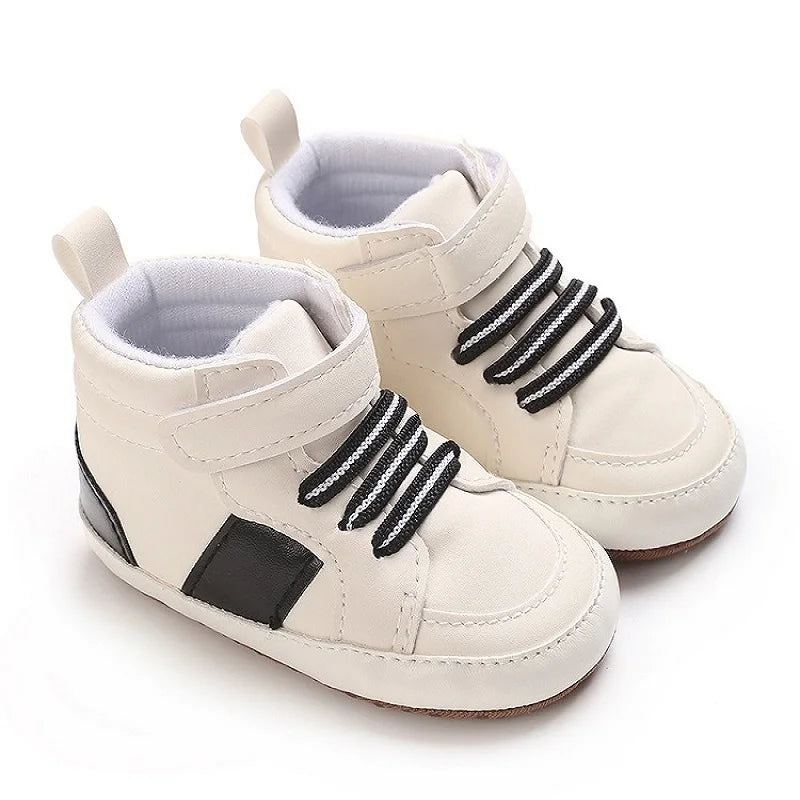 0-18 Months Infant Spring Shoe Newborn Infant Girls and Boys Recreational Baptism Non-Slip Walking Shoe White Soft-soled Sneaker
