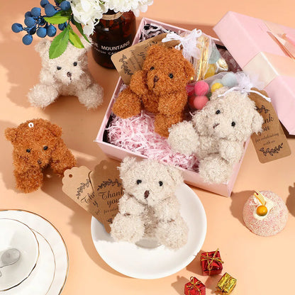 6-60Set Mini Bear Plush Stuffed Small Teddy Bear Wedding Gift for Guests Baby Shower Decoration Bear Keychain for Christmas Xmas