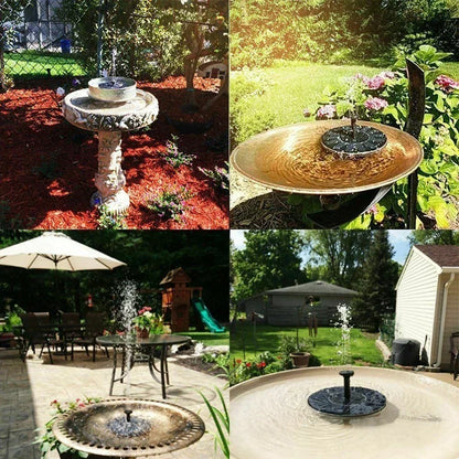 13cm Solar Fountain Pump Floating Solar Panel Bird Baths Water Fountain with 6 Nozzles for Garden Outdoor Water Pool Pond Decor