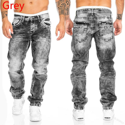 2025 New Ripped Jeans Men Slim-fit Denim Pants Cotton Korean Style Fashion Elasticity Versatile Blue Black Men's Clothing S-XXXL