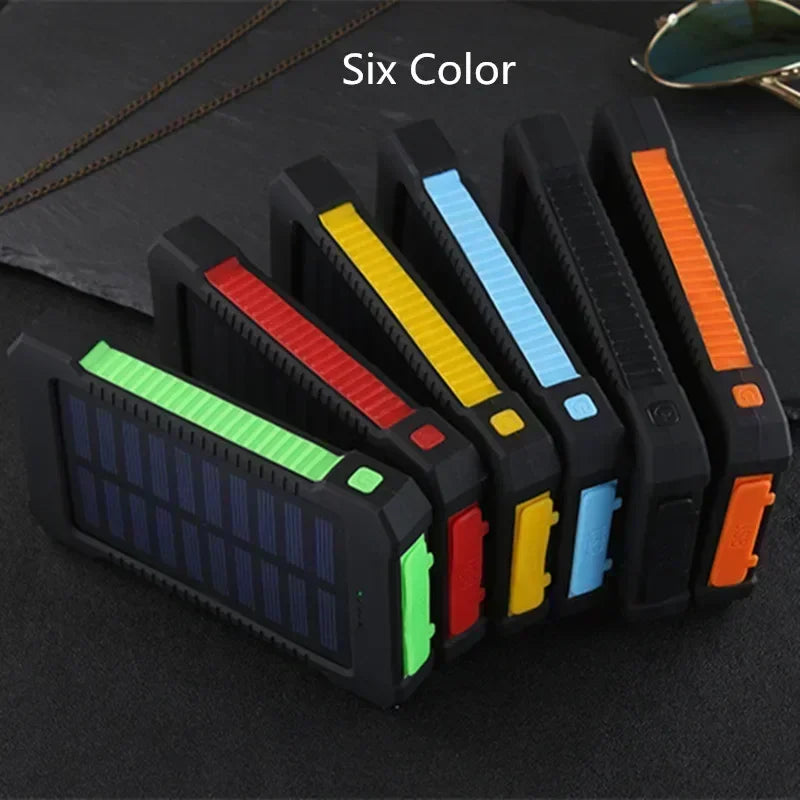 20000mAh Portable Solar Power Bank External Battery Fast Charging Waterproof Powerbank with SOS Flashlight Poverbank for Xiaomi