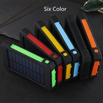 20000mAh Portable Solar Power Bank External Battery Fast Charging Waterproof Powerbank with SOS Flashlight Poverbank for Xiaomi