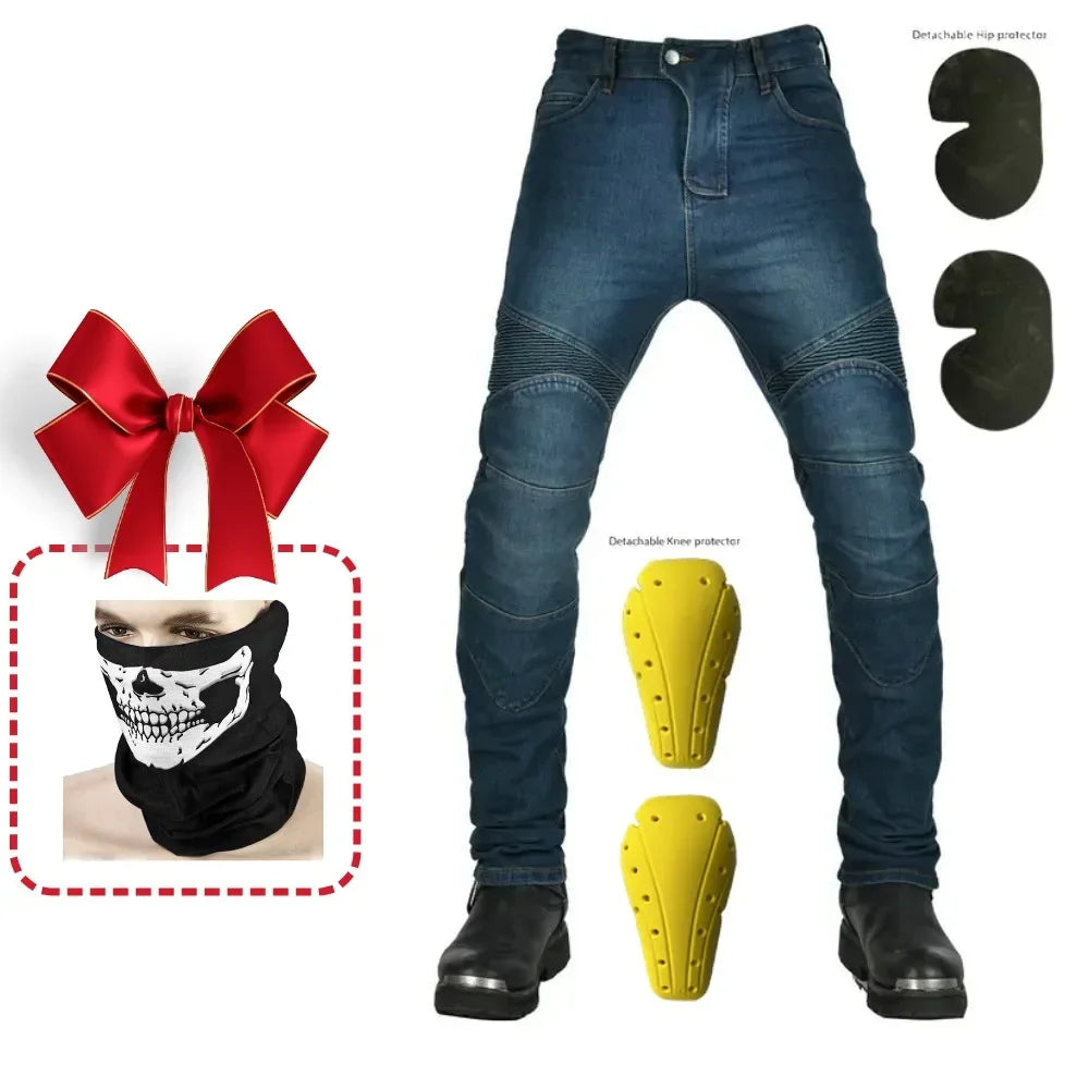 Men’s Motorcycle Moto Jeans Pants - Protective Riding Gear for Touring Motorbike, Motocross Trousers