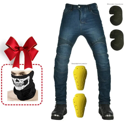 Men’s Motorcycle Moto Jeans Pants - Protective Riding Gear for Touring Motorbike, Motocross Trousers