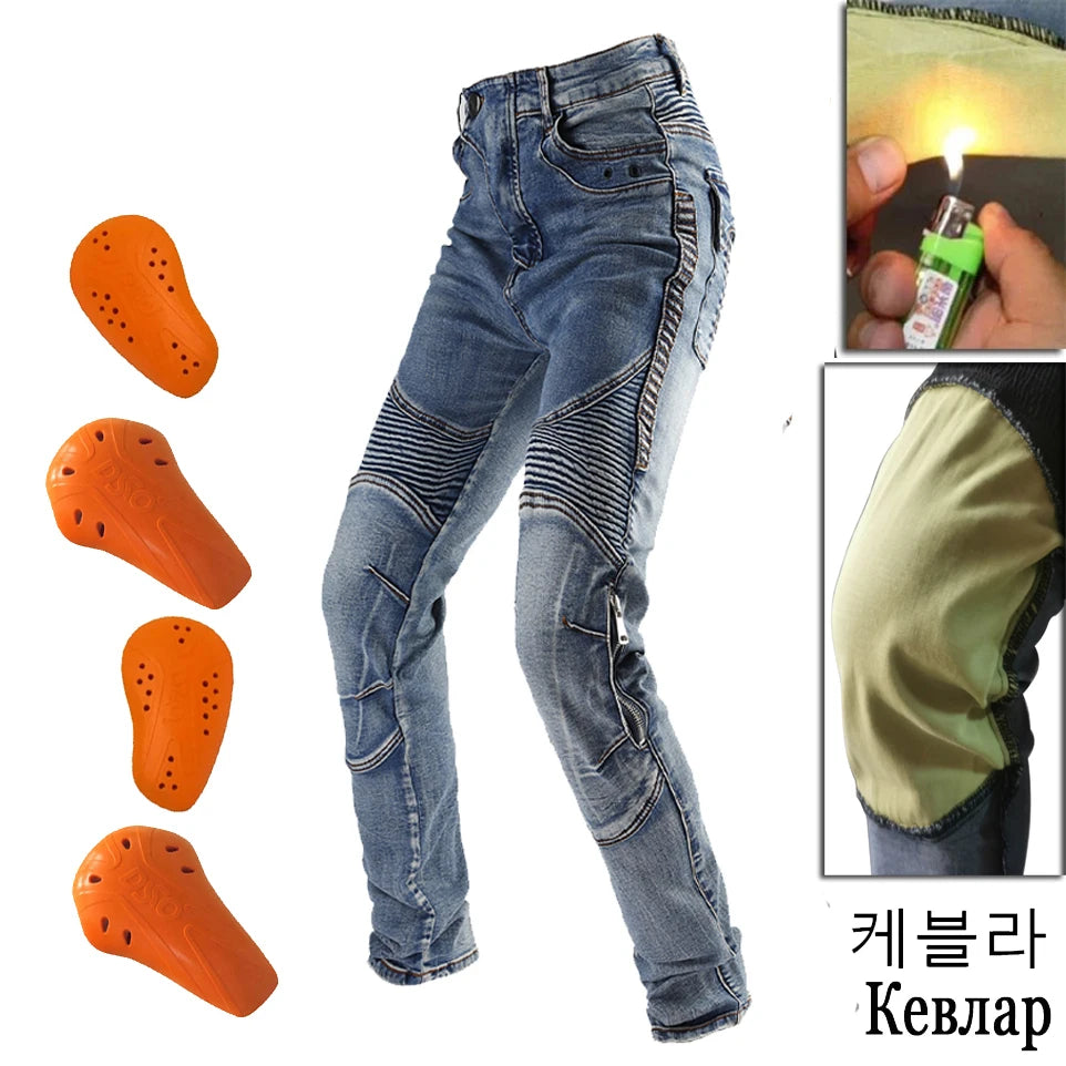 S- 5XL Men Aramid Motorcycle jeans Moto Pants With Protective Gear Riding Touring fireproof and wearable Motorbike Trousers 03