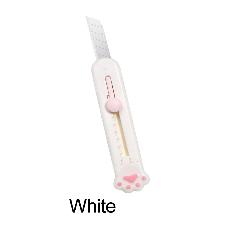 1Pcs Cat Paw Retractable Box Cutters Sharp Art Cutter Utility Knife Student Art Supplies DIY School Creative Stationery Supplies