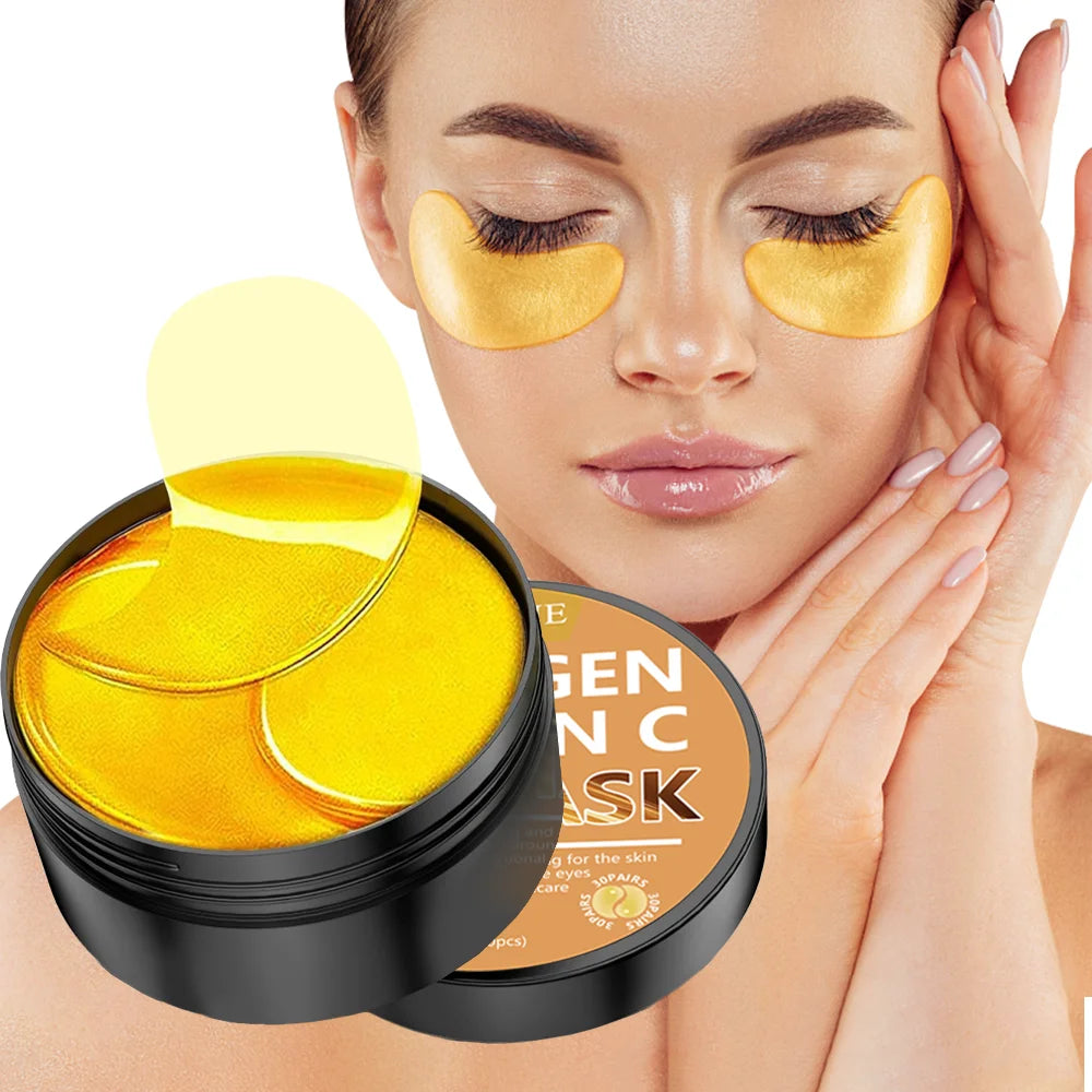 YUITIKUE Collagen Vitamin Eye Mask 6x with Extra Serum - Skin-Friendly & Fast Absorbing, Deep Hydrating Care, 90g Jar