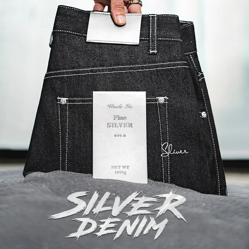 Maden Silver Denim Vintage Jeans for Men Amekaji Selvedge Raw Denim 13 Oz Straight Fit Pants 28 To 38 Men’s Clothing  New