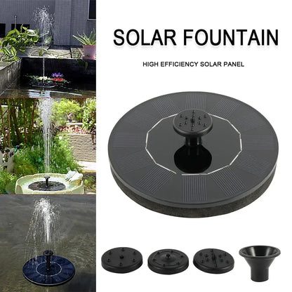 13cm Solar Fountain Pump Floating Solar Panel Bird Baths Water Fountain with 6 Nozzles for Garden Outdoor Water Pool Pond Decor