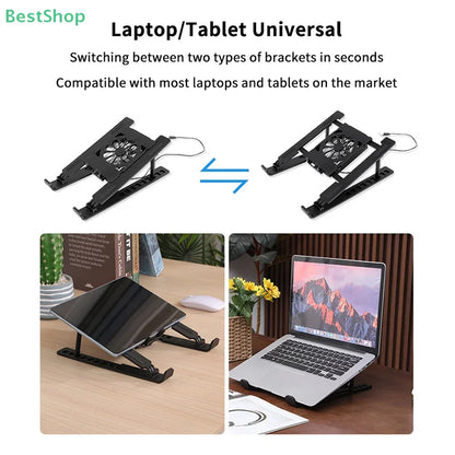〔Rebecca〕Portable Notebook Radiator Bracket Heighten Rack With 1 Cooling Fans