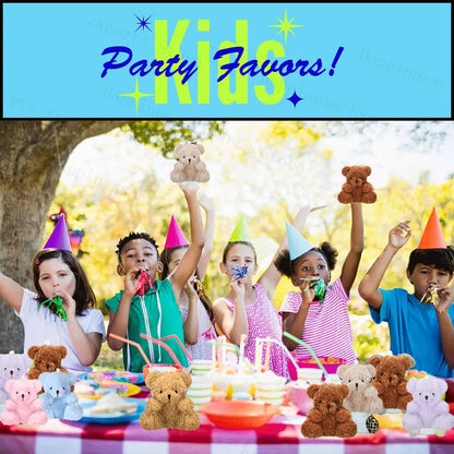 6-60Set Mini Bear Plush Stuffed Small Teddy Bear Wedding Gift for Guests Baby Shower Decoration Bear Keychain for Christmas Xmas