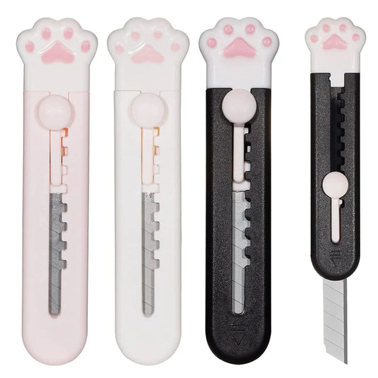1Pcs Cat Paw Retractable Box Cutters Sharp Art Cutter Utility Knife Student Art Supplies DIY School Creative Stationery Supplies