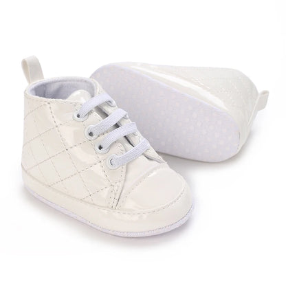 0-18 Months Infant Spring Shoe Newborn Infant Girls and Boys Recreational Baptism Non-Slip Walking Shoe White Soft-soled Sneaker