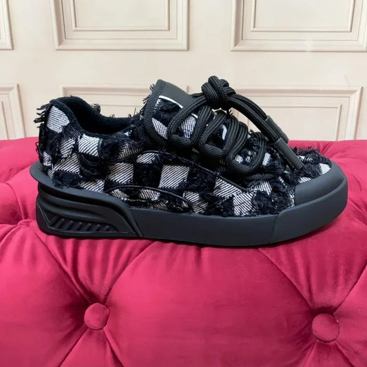 2025 Fashion Men Casual Genuine Leather Sneakers Breathable Mixed Color Flat Platform Patchwork Shoes Sports Daily Walking