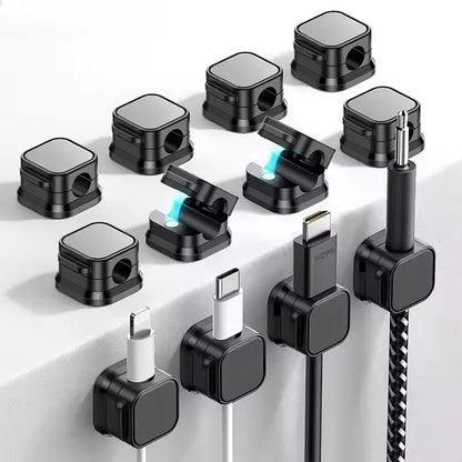 1/3/6Pcs Magnetic Cable Holder Self Adhesive Cord Clip Smooth Pulling Charging Cable Keeper Wire Clip for Cable/Car/Home/Office