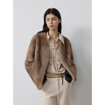 Louvre II Imported Simple Whole Mink Short Coat