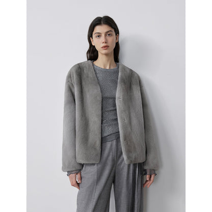 Louvre II Imported Simple Whole Mink Short Coat