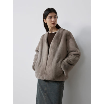Louvre II Imported Simple Whole Mink Short Coat