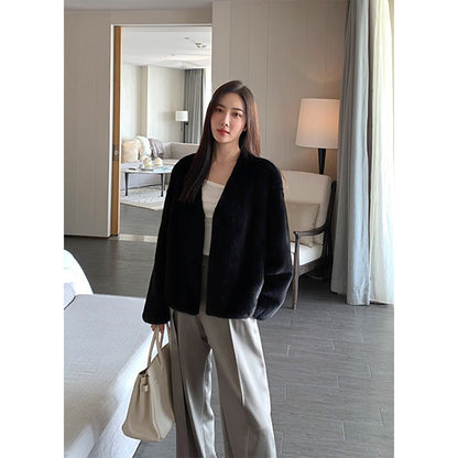 Louvre II Imported Simple Whole Mink Short Coat