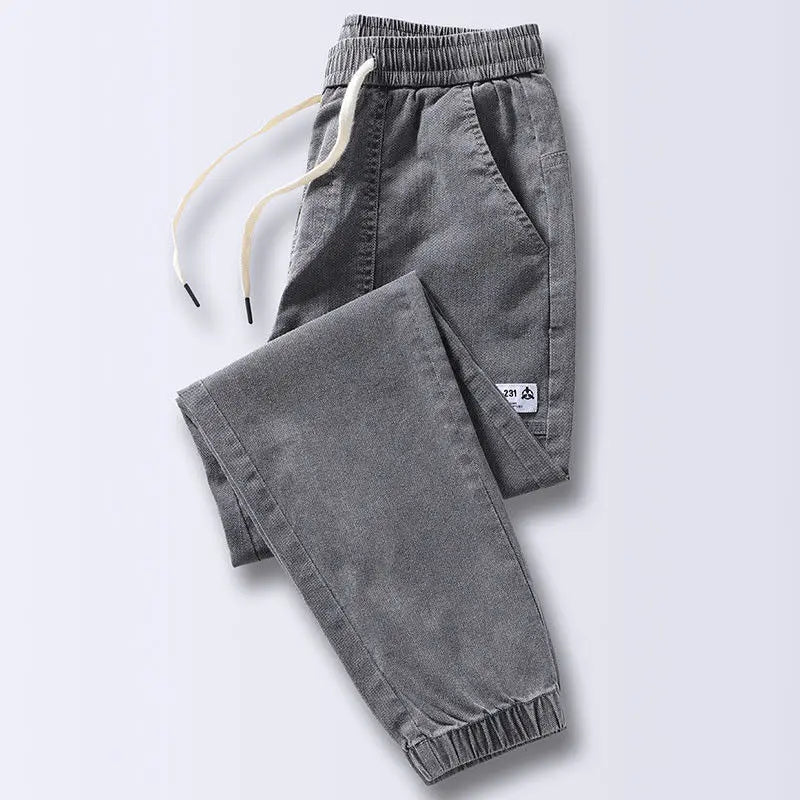 Men's Jeans Korean Fashion Loose Spring Autumn 2022 New Style Tied Leg Track Men's Casual Workwear Harem Streetwear Pants Men