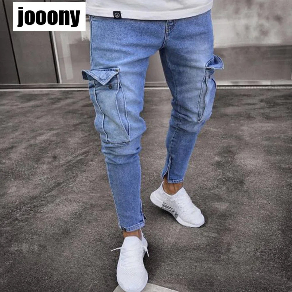 streetwear jean femme baggy pockets denim Jeans for men clothing Man casual pants Men's jeans casual slim Male trousers