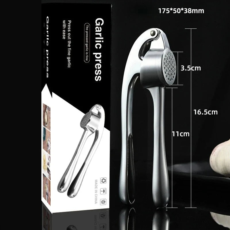 1pcs Garlic Press Easy to Squeeze and Clean with Soft Easy Squeeze Ergonomic Handle  Zinc Alloy Garlic Mincer & Crusher