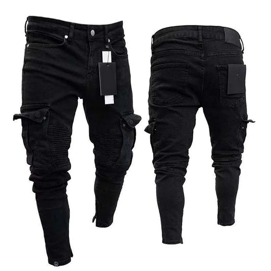 Men s Stylish Cargo Jeans with  Fit Design and Multiple Pockets for Spring and Summer Streetwear Fashion