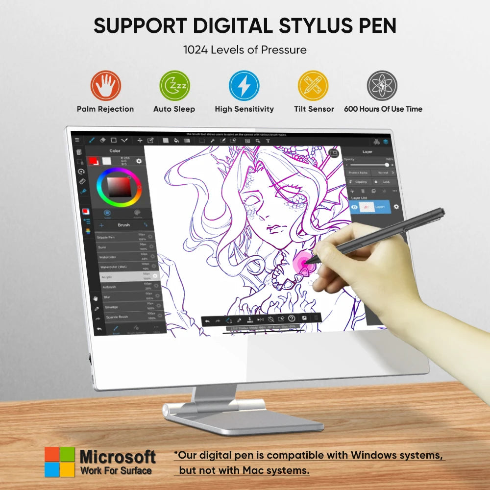 16-Inch FHD IPS Display USB-C Portable Gaming Monitor High Definition External Monitor with Cover Speakers for Laptop