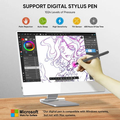 16-Inch FHD IPS Display USB-C Portable Gaming Monitor High Definition External Monitor with Cover Speakers for Laptop