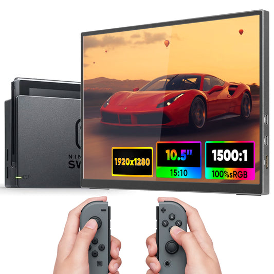 10.5 Inch IPS LED Portable Smart Extender Monitor Dual USB Extra Type-C Monitor for Mobile Smartphone Laptop Computer 1920*1280P