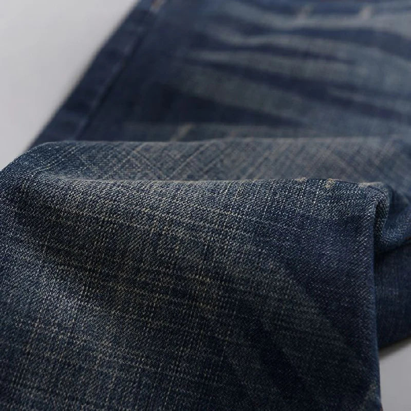 2025 New Men's Jean Spring Autumn Straight Trendy Pants Casual Denim Trousers Men Classic slim Stretch Jeans Fashion