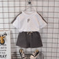 0-5 Years Old Boy Simple Korean Fashion T-Shirt + Baby Summer Cotton Shorts Suit