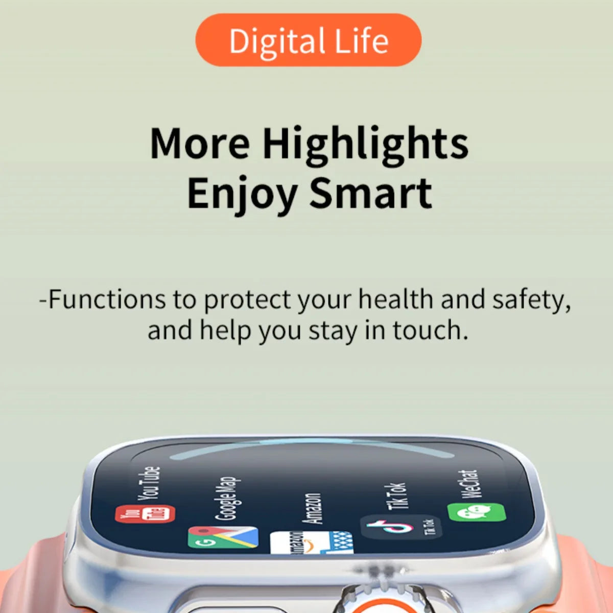 NNEOBA Reloj inteligente Android con cámara giratoria naranja