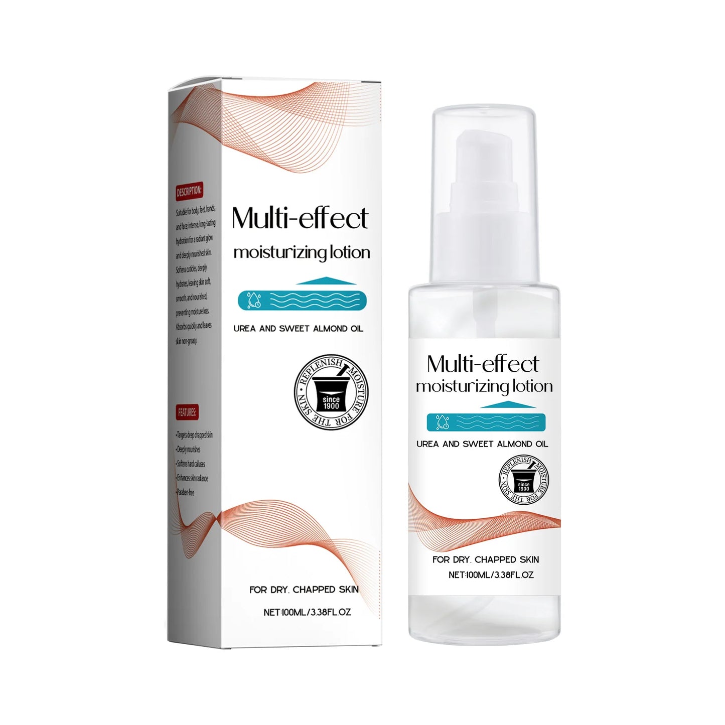 100ml Multi-Effect Moisturizing Lotion for Dry & Chapped Skin w/ Keratin & Hyaluronic Acid Deep Nourishment & Fast Absorption